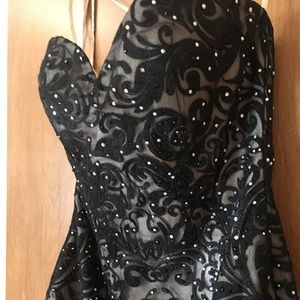 Black and Nude Strapless Dress